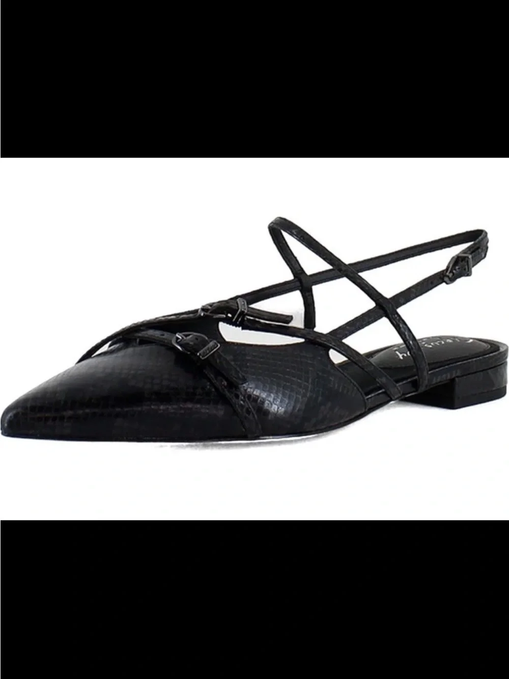 Sam Edelman Black Pointed Toe Strappy Flat